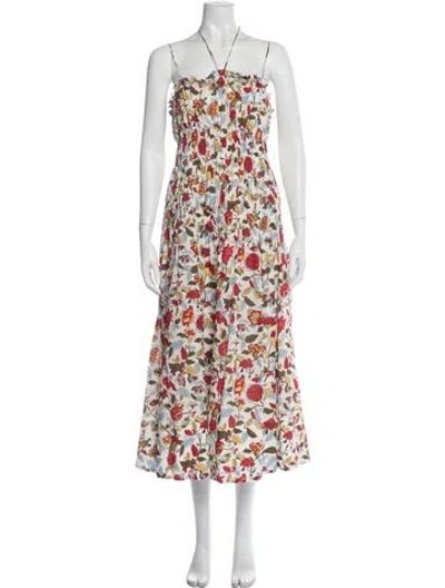 Pre-owned Me+em Floral Print Long Dress In Neutral