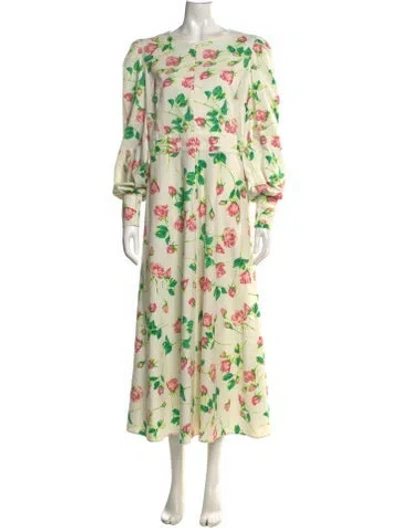 Pre-owned Me+em Floral Print Long Dress In Neutrals