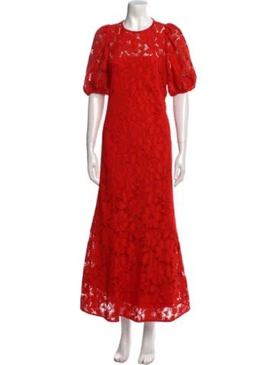 Pre-owned Me+em Floral Print Long Dress In Orange