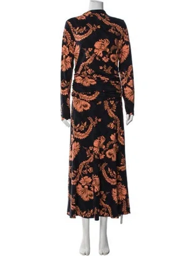 Pre-owned Me+em Floral Print Long Dress In Orange