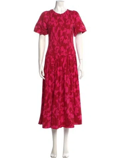 Pre-owned Me+em Floral Print Long Dress In Pink