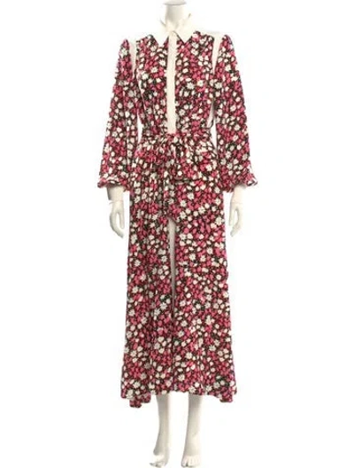 Pre-owned Me+em Floral Print Long Dress In Pink