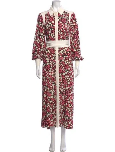 Pre-owned Me+em Floral Print Long Dress In Pink