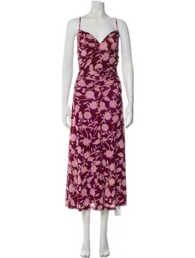 Pre-owned Me+em Floral Print Long Dress In Pink