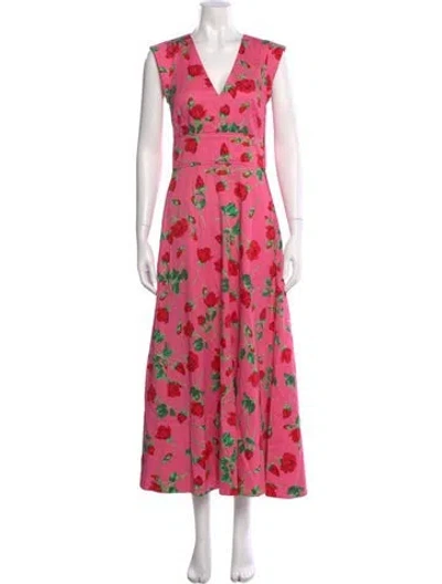 Pre-owned Me+em Floral Print Long Dress In Pink