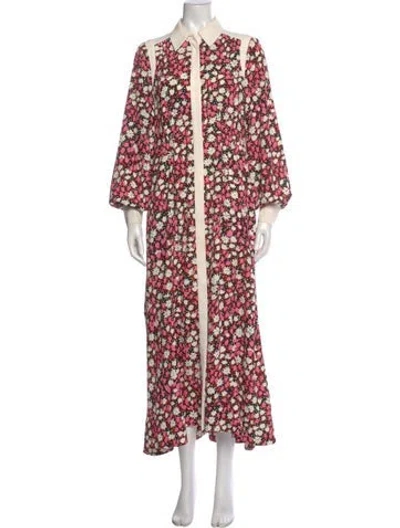 Pre-owned Me+em Floral Print Long Dress In Pink