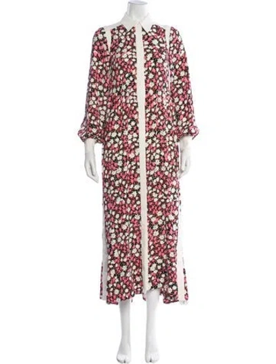 Pre-owned Me+em Floral Print Long Dress In Pink