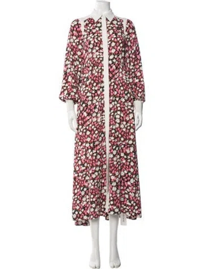 Pre-owned Me+em Floral Print Long Dress In Pink