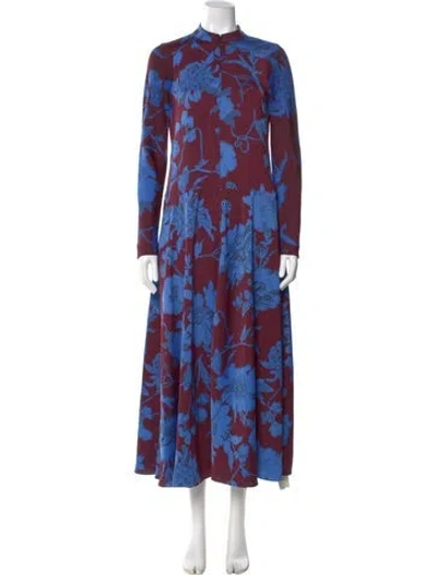 Pre-owned Me+em Floral Print Long Dress In Purple