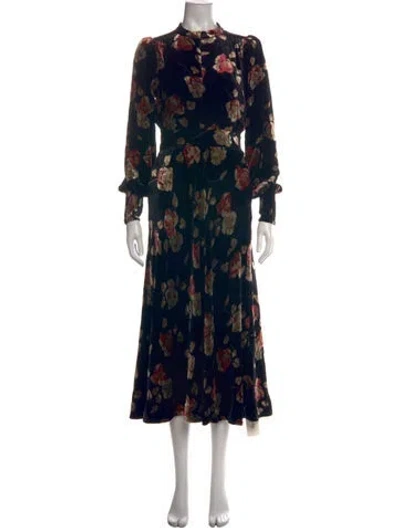 Pre-owned Me+em Floral Print Long Dress W/ Tags In Black