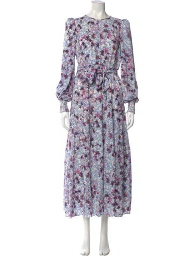 Pre-owned Me+em Floral Print Long Dress W/ Tags In Blue