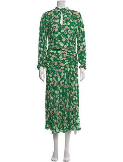 Pre-owned Me+em Floral Print Long Dress W/ Tags In Green