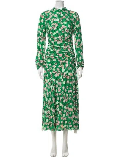 Pre-owned Me+em Floral Print Long Dress W/ Tags In Green