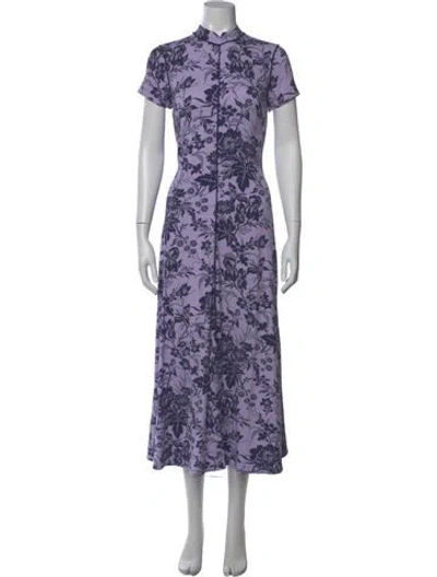 Pre-owned Me+em Floral Print Long Dress W/ Tags In Purple
