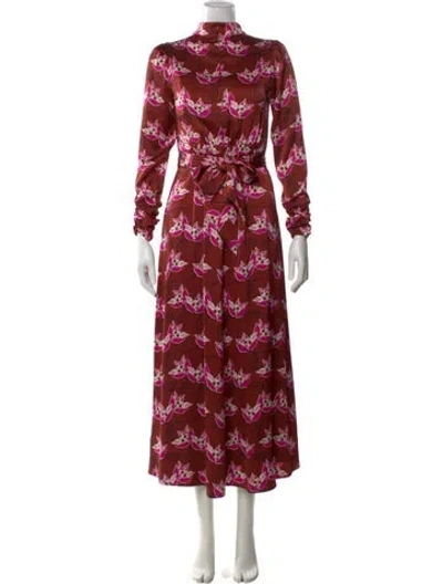 Pre-owned Me+em Floral Print Long Dress W/ Tags In Red