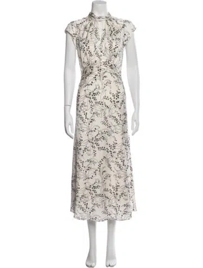 Pre-owned Me+em Floral Print Long Dress In White