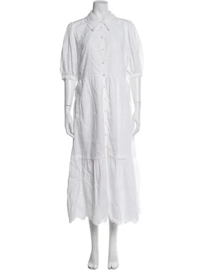 Pre-owned Me+em Floral Print Long Dress In White