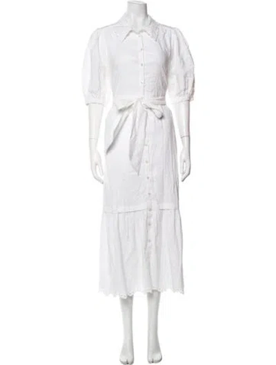 Pre-owned Me+em Floral Print Long Dress In White