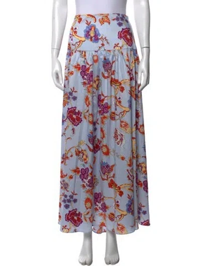 Pre-owned Me+em Floral Print Long Skirt W/ Tags In Blue
