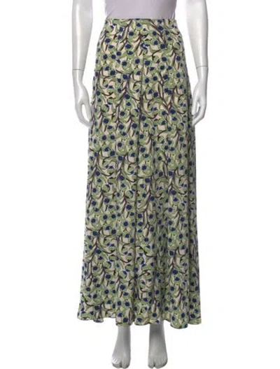 Pre-owned Me+em Floral Print Long Skirt In White