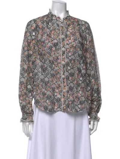 Pre-owned Me+em Floral Print Long Sleeve Blouse W/ Tags In Multicolor