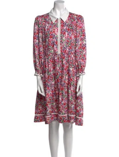 Pre-owned Me+em Floral Print Midi Length Dress In Multi