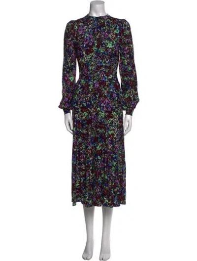Pre-owned Me+em Floral Print Midi Length Dress In Multi