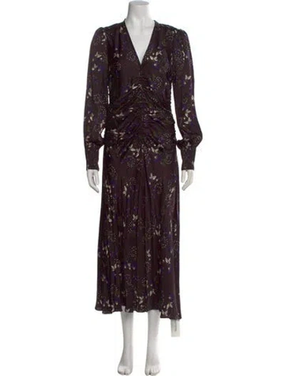 Pre-owned Me+em Floral Print Midi Length Dress In Multi