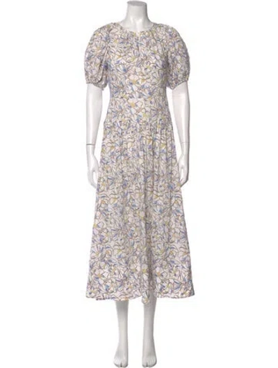 Pre-owned Me+em Floral Print Midi Length Dress In Multi