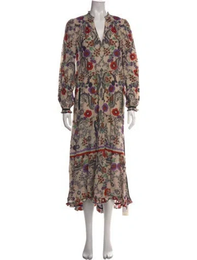 Pre-owned Me+em Floral Print Midi Length Dress In Multicolor