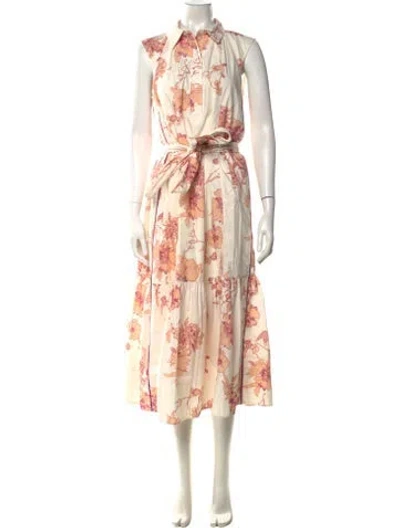 Pre-owned Me+em Floral Print Midi Length Dress In Multicolor