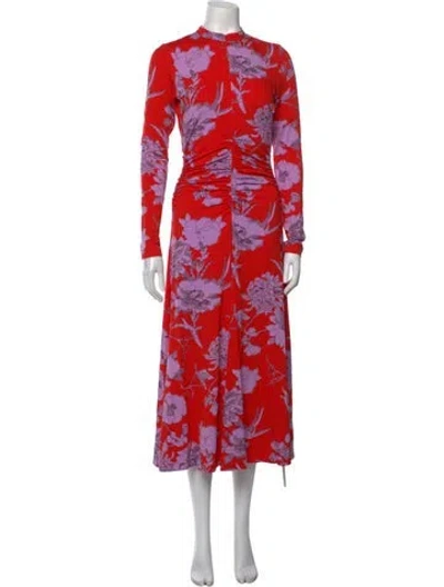 Pre-owned Me+em Floral Print Midi Length Dress In Multicolor
