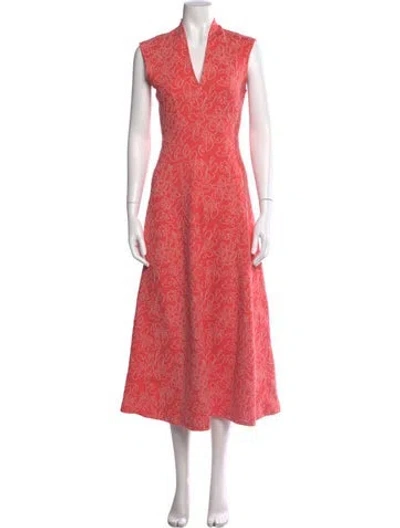 Pre-owned Me+em Floral Print Midi Length Dress In Pink