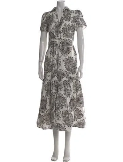 Pre-owned Me+em Floral Print Midi Length Dress W/ Tags In Gray