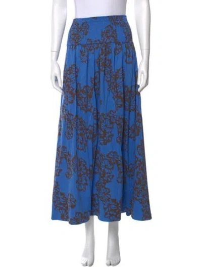 Pre-owned Me+em Floral Print Midi Length Skirt In Blue