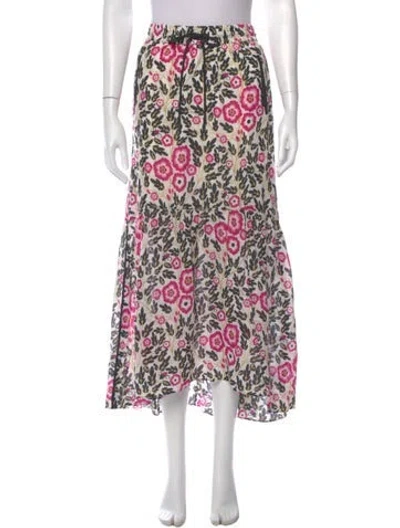 Pre-owned Me+em Floral Print Midi Length Skirt In Neutral