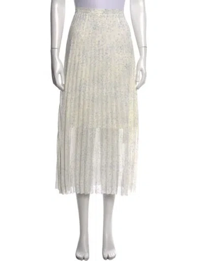 Pre-owned Me+em Floral Print Midi Length Skirt In Neutrals