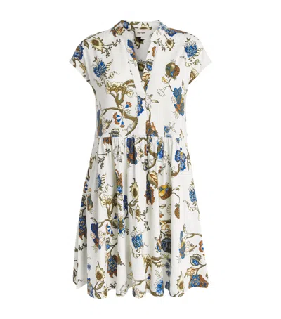 Me+em Floral Print Mini Dress In Beige