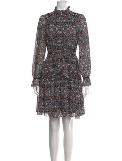 Pre-owned Me+em Floral Print Mini Dress In Black