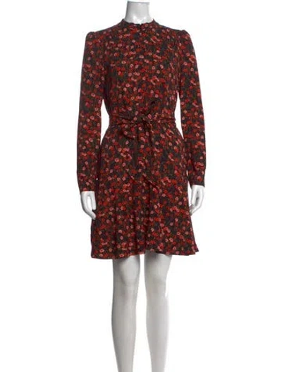 Pre-owned Me+em Floral Print Mini Dress In Black