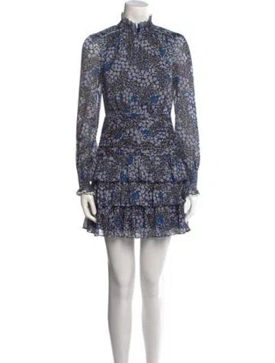 Pre-owned Me+em Floral Print Mini Dress In Blue
