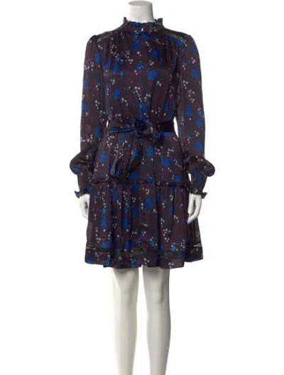 Pre-owned Me+em Floral Print Mini Dress In Blue