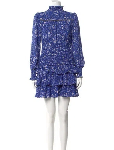 Pre-owned Me+em Floral Print Mini Dress In Blue