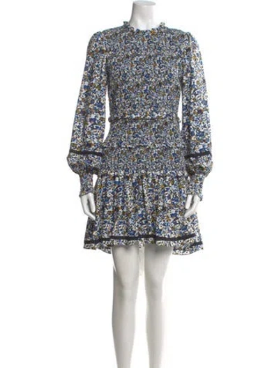 Pre-owned Me+em Floral Print Mini Dress In Blue