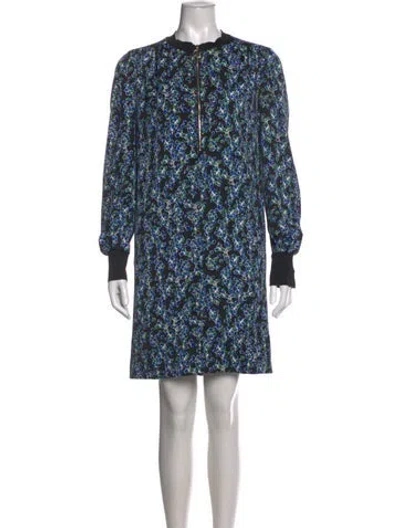 Pre-owned Me+em Floral Print Mini Dress In Blue