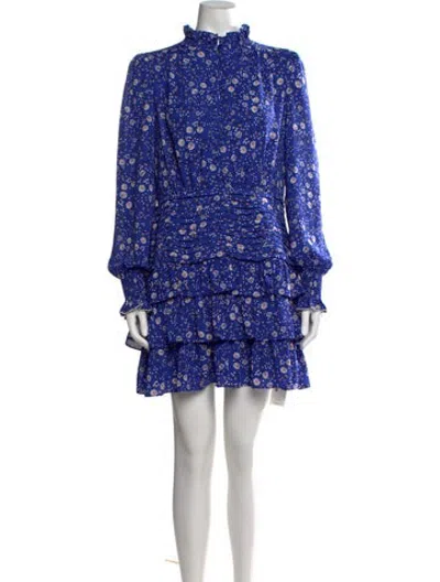 Pre-owned Me+em Floral Print Mini Dress In Blue