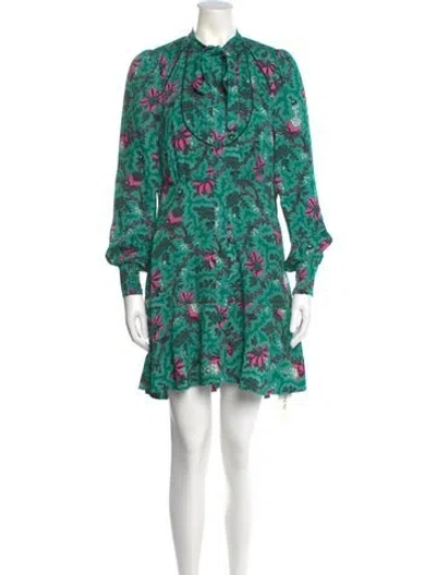 Pre-owned Me+em Floral Print Mini Dress In Green