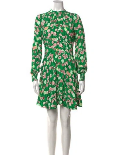 Pre-owned Me+em Floral Print Mini Dress In Green