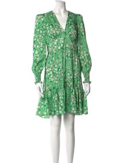 Pre-owned Me+em Floral Print Mini Dress In Green