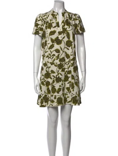 Pre-owned Me+em Floral Print Mini Dress In Green